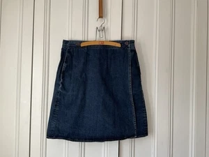 TOAST great quality Blue Denim Wrap Skirt, Size 18, A-Line, Utility Pockets - Picture 1 of 7