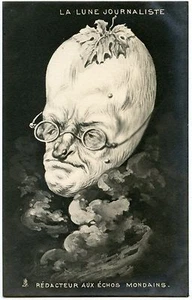 ARCIMBOLDESQUE. CARICATURE. LA LUNE JOURNALISTE. RéDACTEUR AUX éCHOS MONDAINS - Picture 1 of 1