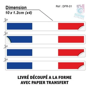 4x Stickers Stripes Flag France Sticker Vinyl Auto Laptop Bike Motorcycle - Foto 1 di 1