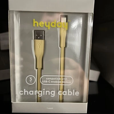 Heyday 3' USB-C to USB-A Flat Cable - Mist Yellow - Image 1 of 4