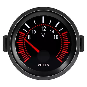 2" 52mm Universal Pointer Car Voltage Volt Meter Gauge 8-16V with White LED - Picture 1 of 10