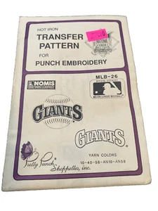 Punch Embroidery Transfer Pattern SF Giants Vintage 1987 NOS - Picture 1 of 2