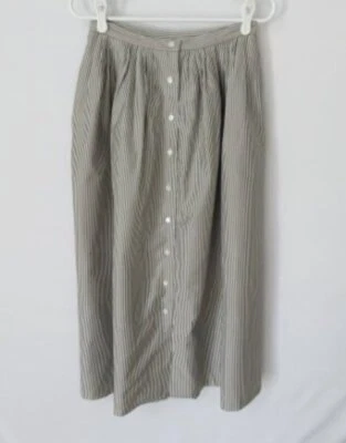 Falda midi Austin Reed Classics gris a rayas seda botón delantero *Talla 8* Foto 1 de 4