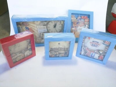 4th Of July Independent Independence Day Picture Frames Clock - Image 1 of 4