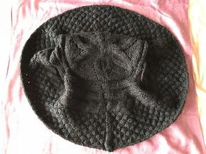 EINZIGARTIGER handgestrickter Bolero SHRUG SCHWARZ Häkel Jacke Pullover Crop Top Weste S/M - Bild 1 von 4