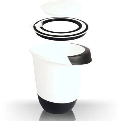 Sahnebecher 1,5L Deckel Rühröffnung Backschüssel Rührschüssel Antirutsch Plastik - Bild 1 von 4