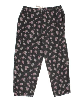 Pantalones de pijama para mujer Aria cintura elástica polar - gris floral - talla XXL Foto 1 de 2