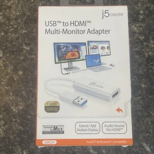 J5Create USB - HDMI Multi-Monitor Adapter for Mac & Windows JUA254 HD 1080p - Picture 1 of 24