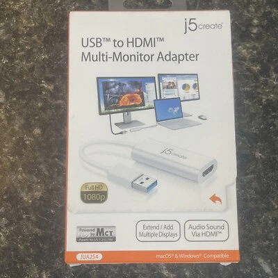 J5Create USB - HDMI Multi-Monitor Adapter for Mac & Windows JUA254 HD 1080p - Image 1 of 4