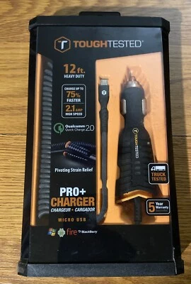 Micro USB Connector, Android,12’ Quick Pro+ Charger 2.1 AMP ToughTested New - Image 1 of 4