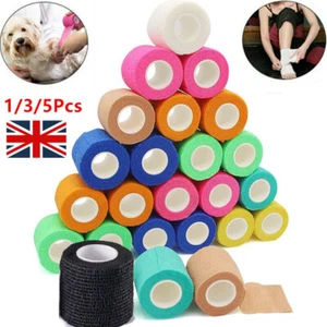 1/3/5X Self Adherent Bandage Wrap Elastic Cohesive Adhesive Gauze Roll 4.5m - Picture 1 of 20