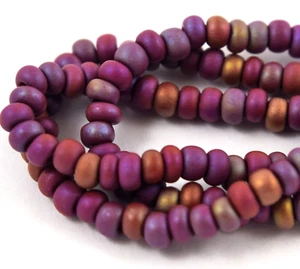 Czech Glass Seed Beads Size 6/0 " LIGHT BROWN IRIS MATTE " Strands - Picture 1 of 3