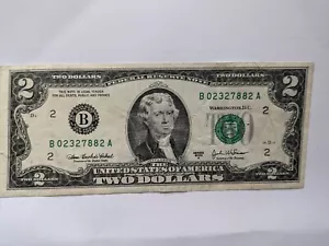 2003 SERIES A $2 DOLLAR Bill Stamp B2 B-New York "FW"Fort Worth Low NUMBER - Picture 1 of 6