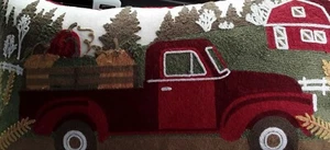 Truck Pumpkin pillow Beautiful Machine Needlework Measure InPictures Description - Picture 1 of 12