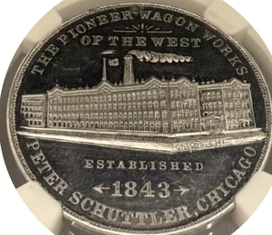 1878 Chicago R-IL-CH-122, Shuttler & Hotz Wagons, NGC MS-62DPL - Picture 1 of 3