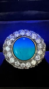 Areila Collection Flower Shape Blue Real Stone Silver Plated 6.5" $89 #108 - Picture 1 of 4