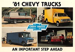 1981 Chevrolet Trucks C/K Vans, Box Work Trucks Vintage Händler Werbung Postkarte - Bild 1 von 2