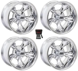 GTW Godfather 14" Golf Cart Wheels/Rims Chrome Yamaha - Picture 1 of 3