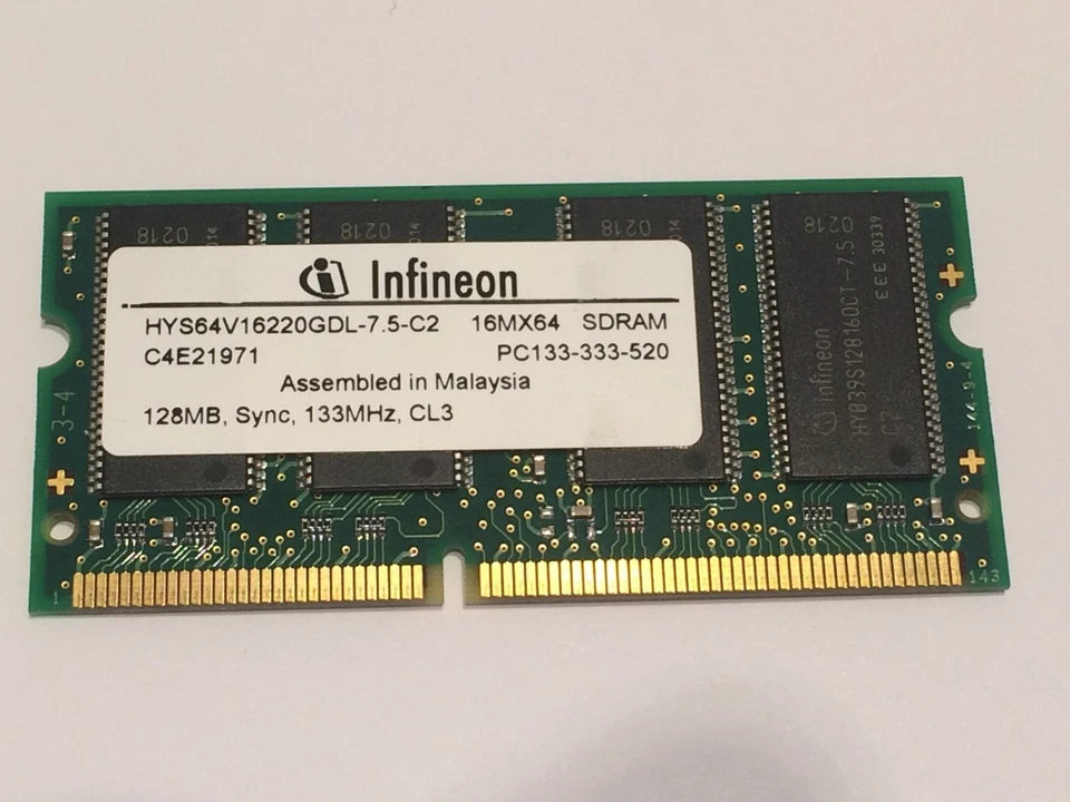 128MB PC133 144 PIN SODIMM LAPTOP MEMORY                                fba10a25 - Image 1 of 1