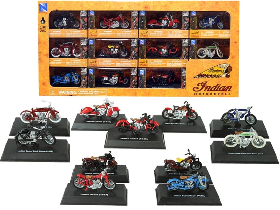 "Indian Motorcycle" Juego de 11 piezas 1/32 modelos de moto diecast de New Ray Foto 1 de 1