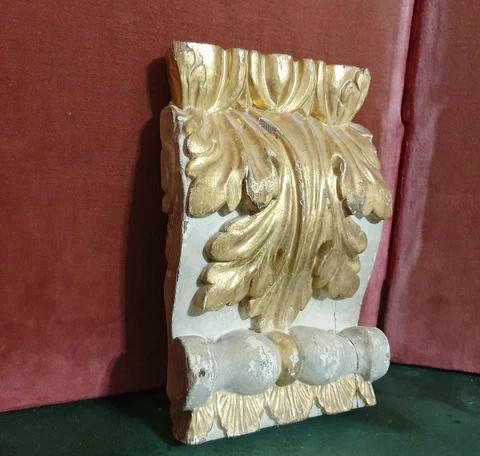 Gilt wood carving panel Corbel bracket Antique french architectural salvage 9 in Cover