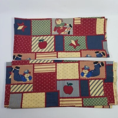 2 Pieces Vintage Wamsutta OTC Fabric Raggedy Patch Kids Like Raggedy Ann Andy - Image 1 of 2