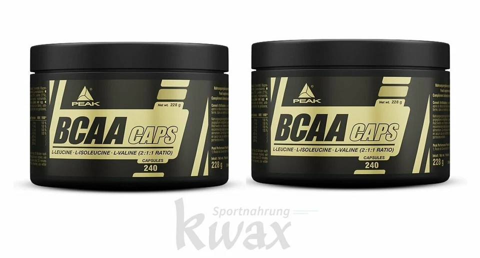 (EUR 73,77/kg) 2er-Pack Peak BCAA Caps 2 x 240 Kapseln - Bild 1 von 1