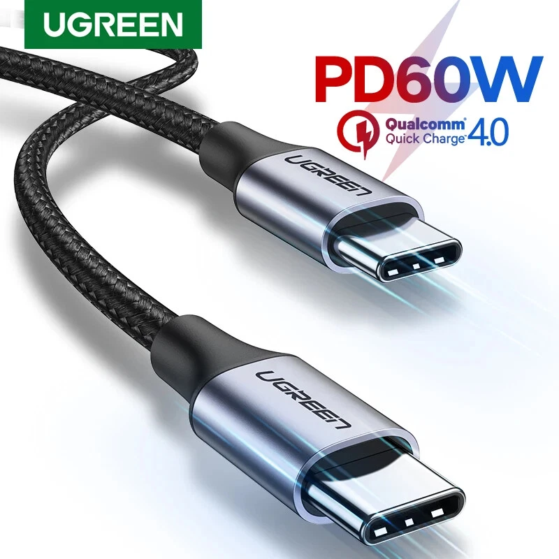 Ugreen USB C to USB C Fast Charger Cable 60W PD 3A Charging 0.5m 1m 2m - Image 1 of 4