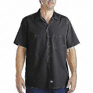 Dickies LS535BK Mens Short Sleeve XL Work Shirt - Black