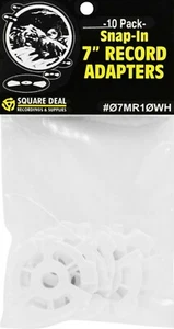 (1) 07MR10WH 7" White Record Adapters Ten Pack Adaptors 45RPM Inserts Vinyl EP - Imagen 1 de 2