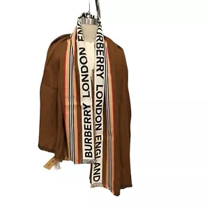 Burberry Schalband Heritage Stripe braun, 185 cm x 100 cm, 100% Baumwolle - Bild 1 von 14