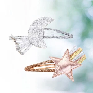 2 Pcs Five-pointed Star Clip Sequins Clips Child Bobby Pin - Picture 1 of 11