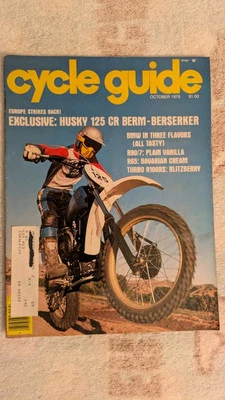 CYCLE GUIDE  Magazine October 1978 Motorcycle Husqvarna 125CR BMW R80 Side Cars Foto 1 de 4