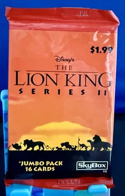 1995 Disney’s The Lion King Series II PACOTE DE CARTAS COLECIONÁVEIS JUMBO LACRADO DE FÁBRICA 🦁 - Imagem 1 de 2