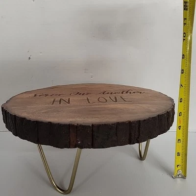 13" Marrón Natural Borde Vivo Madera Pastel Cupcake Soporte Fiesta Evento Decoraciones Foto 1 de 4