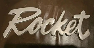 Rocket Aluminum 4" X 10.5" Emblem? Sign? Collectable - Picture 1 of 6