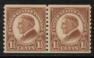 Пара горизонтальных катушек USA Scott 598 как новые без наклеек и следов (1925) - Изображение 1 из 2