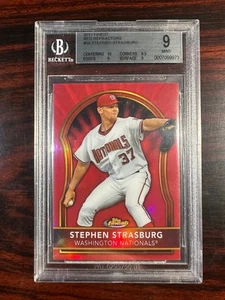Stephen Strasburg 2011 Topps Finest Red Refractor /25 BGS 9 Nationals - Picture 1 of 2