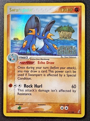 Swampert 27/100 EX Crystal Guardians Pokemon Card Reverse Holo Foil Rare MP - Image 1 of 4