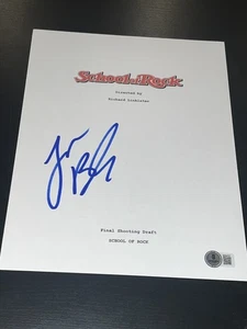JACK BLACK SIGNED AUTOGRAPH MOVIE SCRIPT SCHOOL OF ROCK BECKETT BAS COA AUTO X4 - Picture 1 of 2