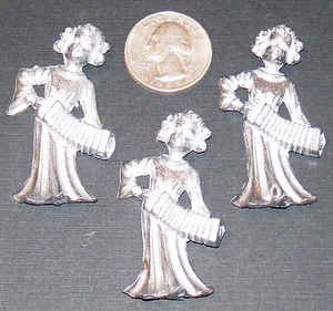 ADORNOS DE NAVIDAD DE ÁNGEL DE FUNDICIÓN DE PLOMO PARA VIDRIERAS 3 PIEZAS - Imagen 1 de 1