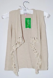 NWT Lilly Pulitzer Little Girls Beige Metallic Mini Abbott Sweater Vest sz S 4-5 - Picture 1 of 5