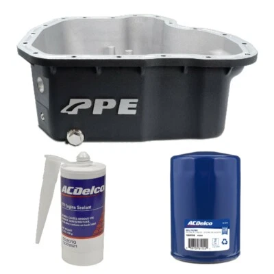 PPE Black Deep Oil Pan With ACDelco Filter & RTV Sealant For 11-16 6.6L Duramax - Image 1 of 4