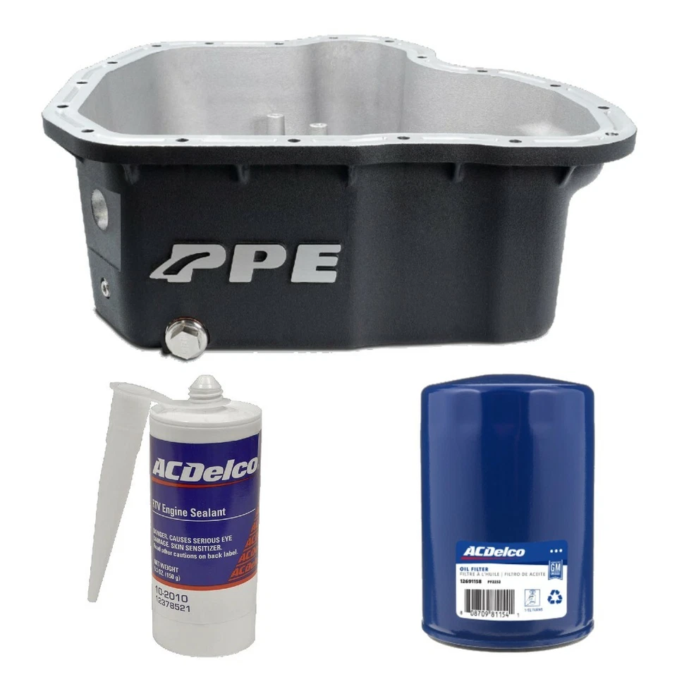 PPE Black Deep Oil Pan With ACDelco Filter & RTV Sealant For 11-16 6.6L Duramax Foto 1 de 4