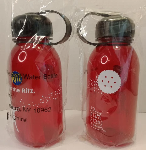 St Louis Cardinals Red Water Bottle Hit the Ritz Set of 2 New In Plastic NIP STL Cover