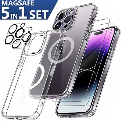 Magsafe Hülle iPhone 16 15 14 13 12 11 Pro Max 2x Panzerfolie Kamera Glas Schutz - Bild 1 von 4