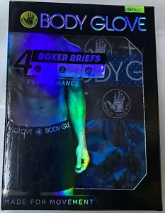 NIP BODY GLOVE MEN PERFORMANCE BOXER BRIEF UNDERWEAR 2 BLACK 2 BLUE S 28-30 $48 - Picture 1 of 2