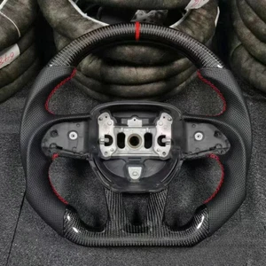 Volante de fibra de carbono real para Dodge Charger Challenger SXT/GT/RT 15-23 - Imagen 1 de 5