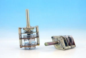 1 x 4P3T Paladiumkontakte / Germany Made Drehschalter 4P 3T 4-polig 3 Wurf NEU - Bild 1 von 2