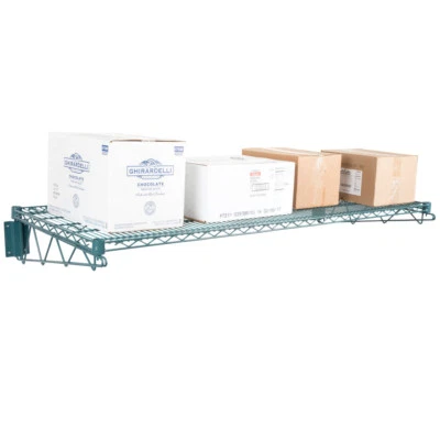 Estante de alambre epoxi verde de montaje en pared de 24" x 60" olla comercial para restaurante NSF Foto 1 de 4